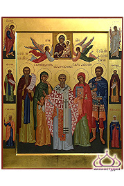 Икона с изображениями избранных святых